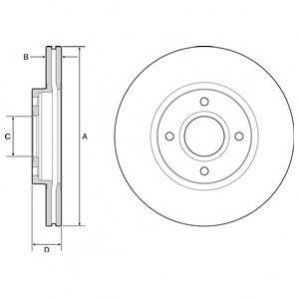 Тормозной диск (передний) Delphi BG4569C (фото 1)