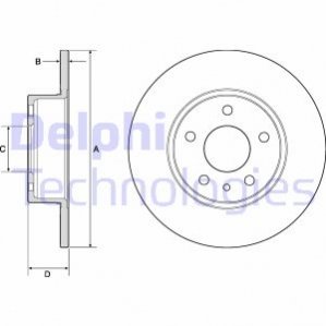 Тормозной диск (задний) Delphi BG2386 (фото 1)