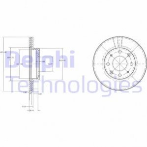 Тормозной диск (передний) Delphi BG2451 (фото 1)