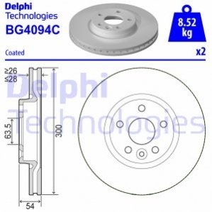 Тормозной диск (передний) Delphi BG4094C (фото 1)