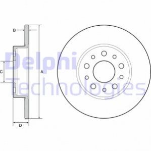 Тормозной диск (задний) Delphi BG4655C (фото 1)
