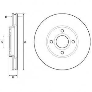 Комплект гальмівних дисків (2 шт) Delphi BG4715C (фото 1)