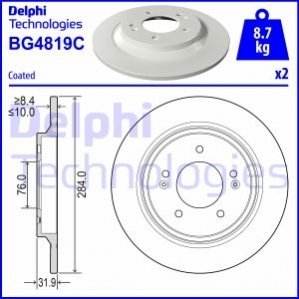 Тормозной диск Delphi BG4819C (фото 1)