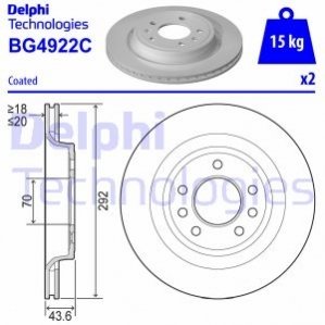 Тормозной диск Delphi BG4922C (фото 1)