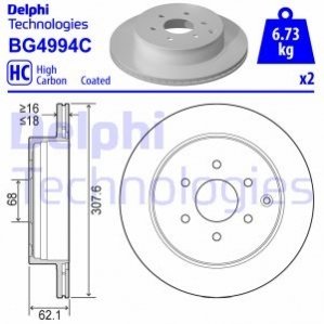 Тормозной диск Delphi BG4994C (фото 1)