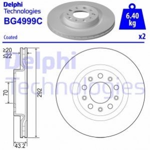Тормозной диск Delphi BG4999C (фото 1)