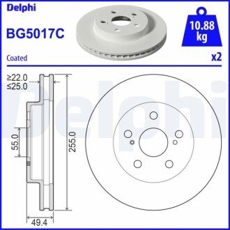 Диск гальмівнийPRZOD BG5017C