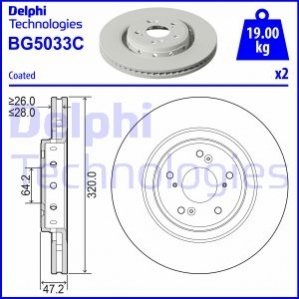 Тормозной диск Delphi BG5033C (фото 1)