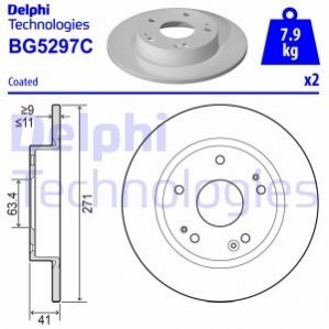 Тормозной диск Delphi BG5297C (фото 1)