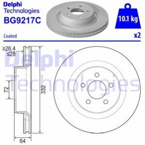 Тормозной диск Delphi BG9217C (фото 1)
