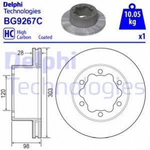 Тормозной диск Delphi BG9267C (фото 1)