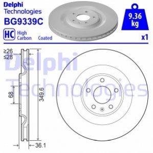Тормозной диск Delphi BG9339C (фото 1)