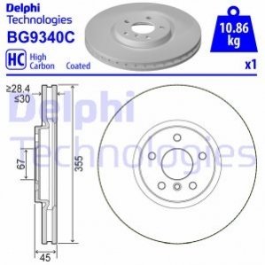 Тормозной диск Delphi BG9340C
