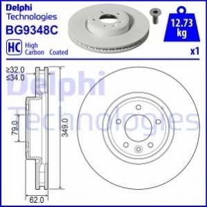 Гальмівний диск Delphi BG9348C (фото 1)