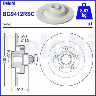 Гальмівний диск із підшипником BG9412RSC