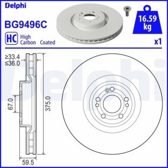 Гальмівний диск Delphi BG9496C (фото 1)