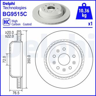 Гальмівний диск Delphi BG9515C (фото 1)