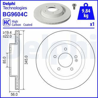 DB Гальмівний диск задній W463 19- Delphi BG9604C (фото 1)