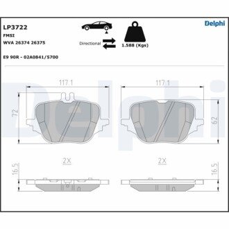 Гальмівні колодки, дискові LP3722