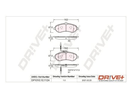 DP1010.10.1124 Drive+ - Гальмівні колодки до дисків DP1010.10.1124