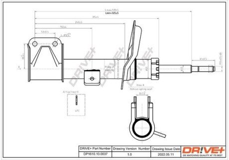 Амортизатор (передній) Citroen C4 04-/Peugeot 307 00- (L) DP1610100037