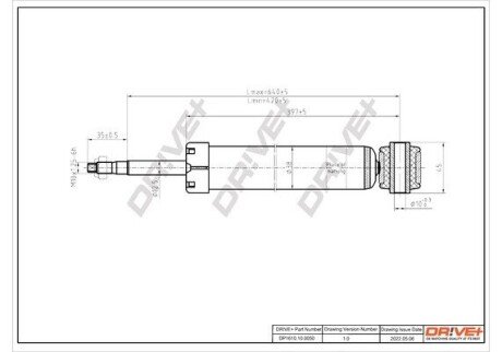 Амортизатор (задній) VW Golf IV 1.4-1.9 TDI/GTI/FSI 97-05 (4037G) DRIVE DP1610100050 (фото 1)