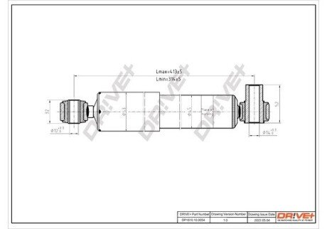 Амортизатор (передній) Renault Master/Opel Movano 98-10 (1877G) DRIVE DP1610100054 (фото 1)