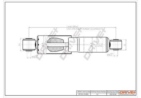 Сайлентблок амортизатора (заднього/верхній) Renault Kangoo 97- (12/32 × 40/40) DRIVE DP1610100093 (фото 1)