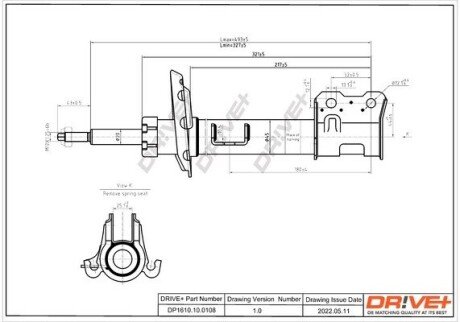 Амортизатор (передній) Opel Combo 01- (R) DP1610100108