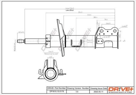 Амортизатор (передній) Fiat Doblo 10- (R) DRIVE DP1610100179 (фото 1)