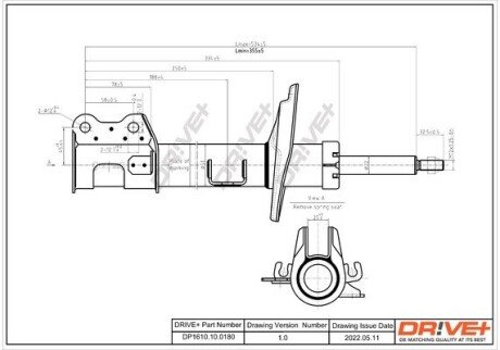 Амортизатор (передній) Fiat Doblo 10- (L) DRIVE DP1610100180 (фото 1)