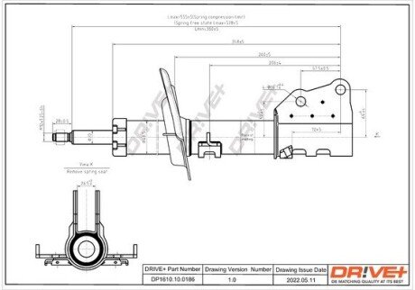 Амортизатор (передній) Renault Kangoo 08- (коротка база) (цапфа 28mm) DP1610100186