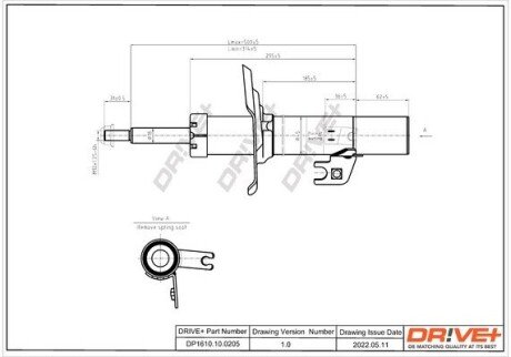 Амортизатор (передній) Citroen C1/ Peugeot 107/ 108/ Toyota Aygo 05- (R) DP1610100205