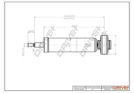 DP1610.10.0220 Drive+ Амортизатор (задній) BMW 3 (F30/F80)/4 (F32/F82) 11- N13/N20/N47 DP1610.10.0220