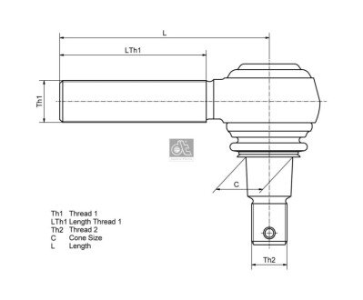 Наконечник рулевой тяги DT 1.19010