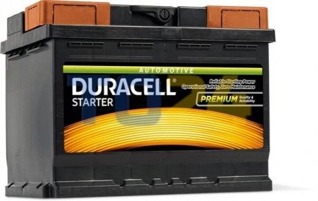 Акумуляторна батарея Starter 62Ah 12V R+ EN510A (241х175х190) Duracell DS62 (фото 1)
