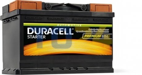 Акумуляторна батарея Starter 72Ah 12V R+ EN660A (278х175х190) Duracell DS72 (фото 1)
