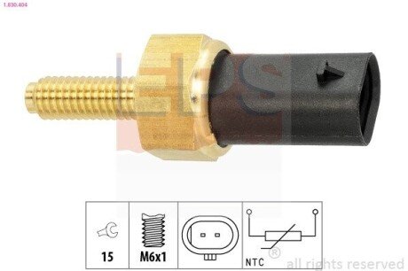 Датчик температури охолоджуючої рідини Opel Astra 1.7 CDTI 09-20/Astra K 1.0 15-/Corsa E 1.3CDTI 14-/Insignia 2.0 CDTI 14-/Zafira 2.0CDTI 15- 1.830.404