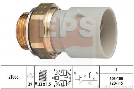 EPS OPEL Температурный датчик включения вентилятора радиатора Astra F,Omega B,Vectra A 1.850.649