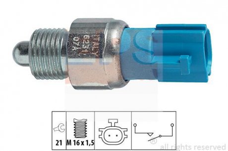 RENAULT Выключатель света заднего хода (синий) Megane 02-, NISSAN Almera, Primera, Qashqai, X-Trail. EPS 1.860.231 (фото 1)