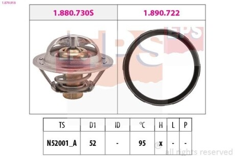 EPS RENAULT Термостат 95 °C з прокладкою ліворуч KOLEOS II (HC_) 2.0 TCe 16- 1.879.918