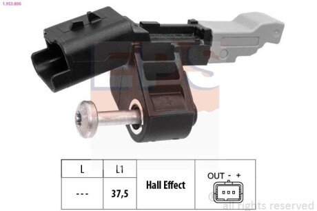 Датчик положения к/вала PSA Berlingo 1.2 16-/C3 Aircross 1.2 17-/2008 1.2 13-/Opel Corsa F 1.2 19- 1.953.806