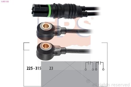 EPS BMW Датчик детонації 1 (E81) 116 i/118 i/120 i 06-11, 3 (E46) 316 i/318 i/ 320 i 98- 1.957.132