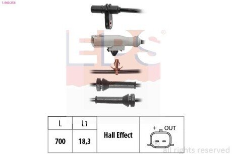 Датчик ABS Nissan Qachqai 1.2-2.0 2013- 1.960.256