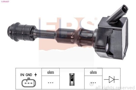 EPS VOLVO Котушка запалювання S60 2.0 15-, S80 2.0 13-, S90 16- 1.970.637