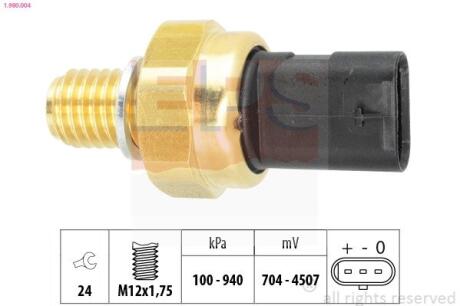 EPS OPEL Датчик тиску оливи ANTARA A 2.0 16-17, CHEVROLET CAMARO 6.2 15- 1.980.004