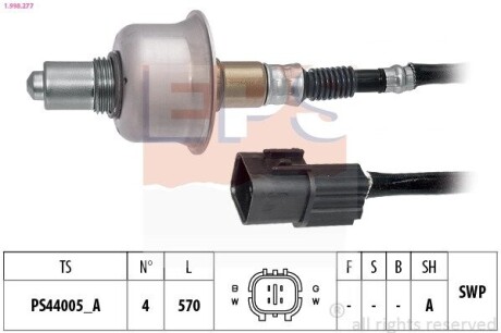 EPS HYUNDAI Лямбда-зонд ACCENT i25 IV Ліфтбек (RB) 1.4 10-, i10 1.0 13-, i20 II 1.4 14-, i30 1.4 14-, KIA CEED (JD) 1.4 MPI 15-18 1.998.277