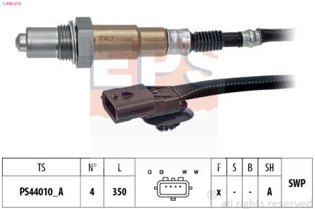 EPS RENAULT Лямбда-зонд GRAND SCENIC III 1.2/1.4 12-, MEGANE III Grandtour 1.2-2.0 13-, NISSAN QASHQAI II Джип 1.2 13- 1.998.310