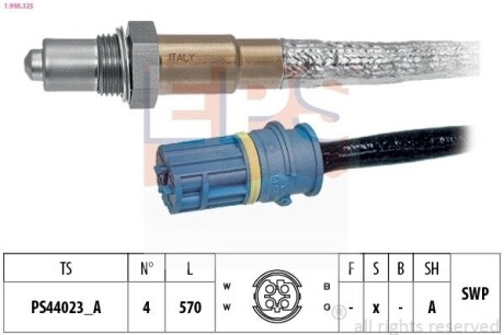 EPS BMW Лямбда-зонд 1 (E81) 130 i 06-11, 3 (E90) 325 i 07-11, X1 (E84) xDrive 25 i 10-11 1.998.325