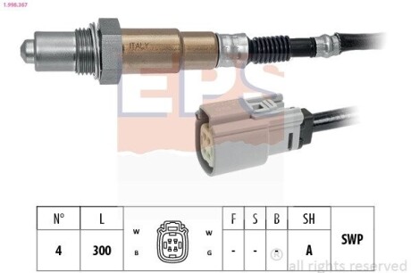 EPS FORD Лямбда-зонд FIESTA 1.0 12-, RANGER 2.5 11- 1.998.367